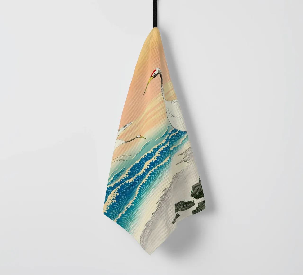 Ukiyo e Egrette sul mare canovaccio da cucina da BirdShop