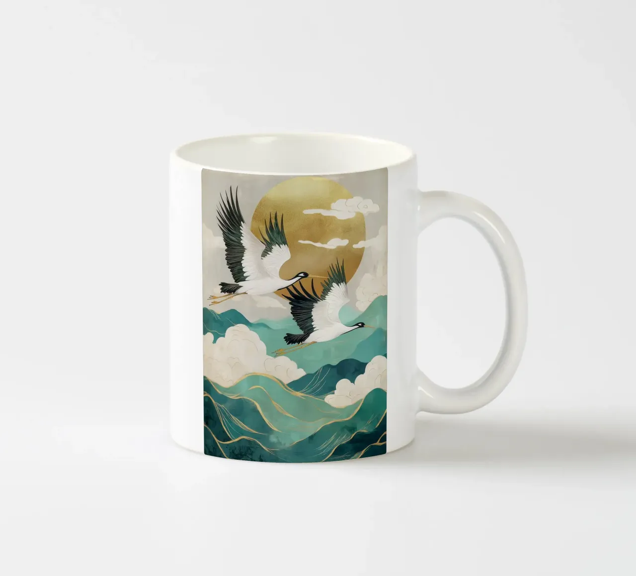 Kraniche im Flug Keramik Tasse von BirdShop