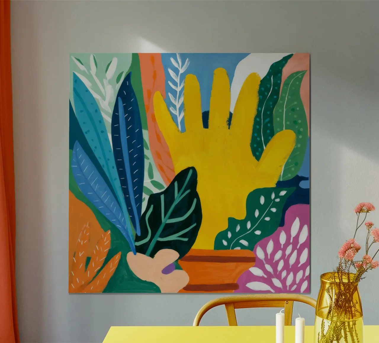Raggiungere il Verdant Abstract poster con telaio in legno da Dawn Light