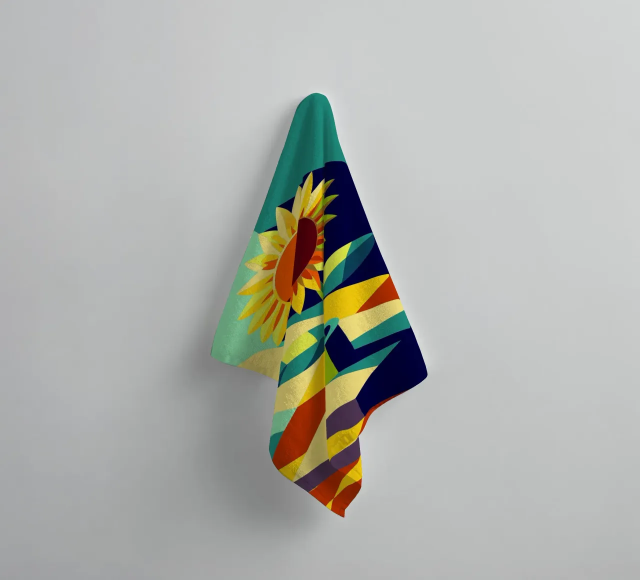 zonnebloem vector badhanddoek van zaidza