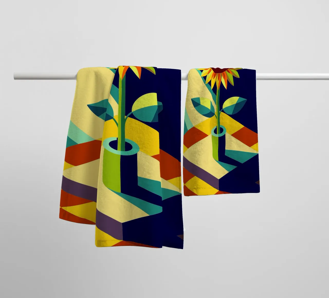 zonnebloem vector badhanddoek van zaidza