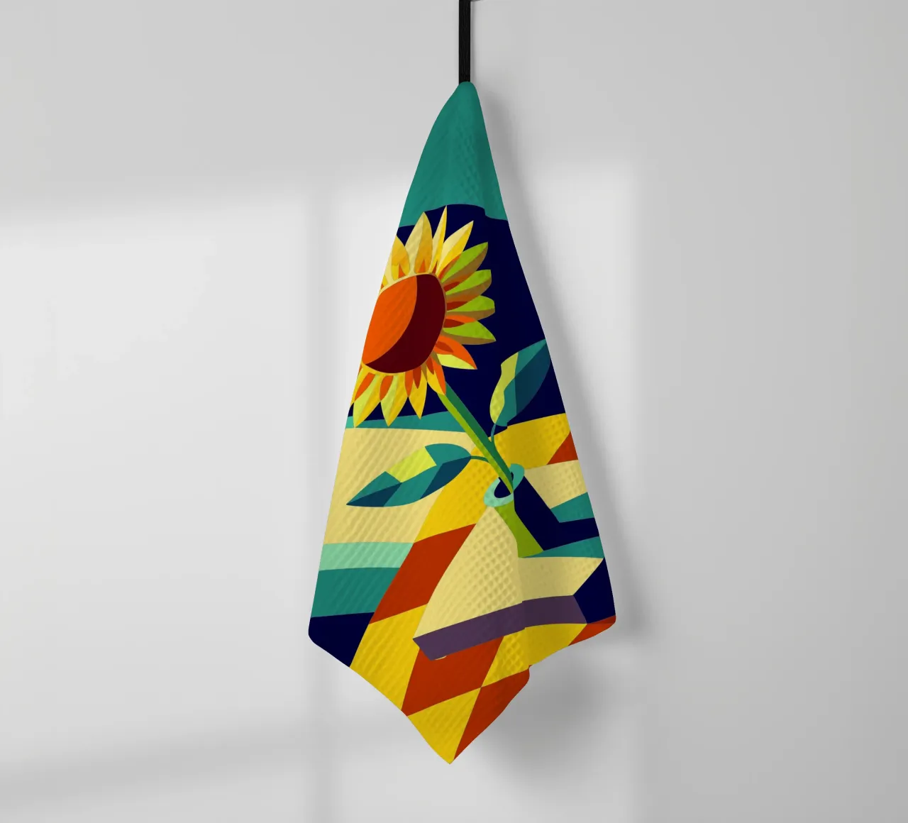 sun flower vector tea towel by zaidza