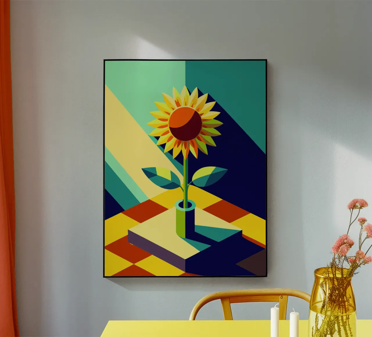 sun flower vector acrylic glass by zaidza