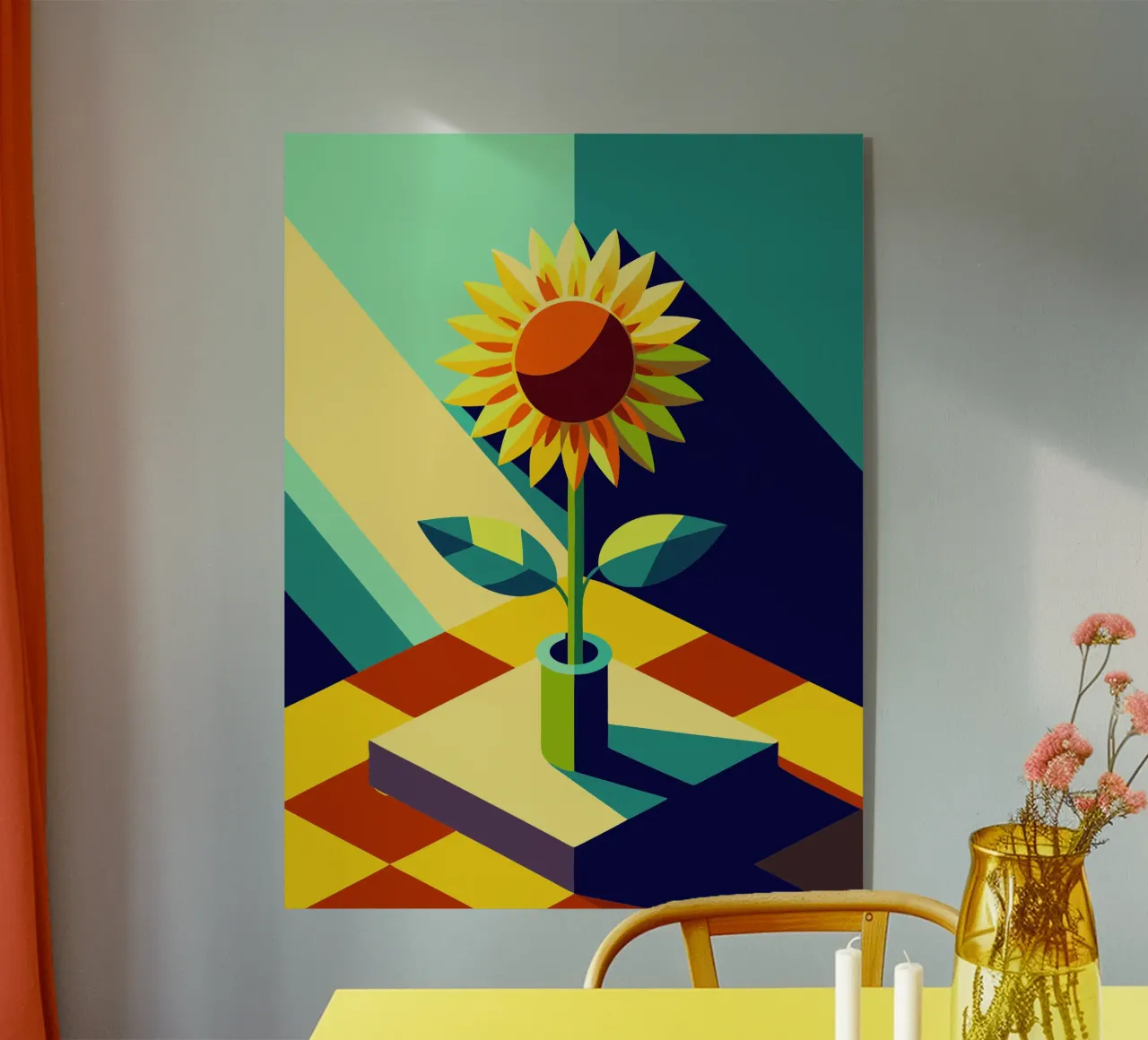 sun flower vector acrylic glass by zaidza