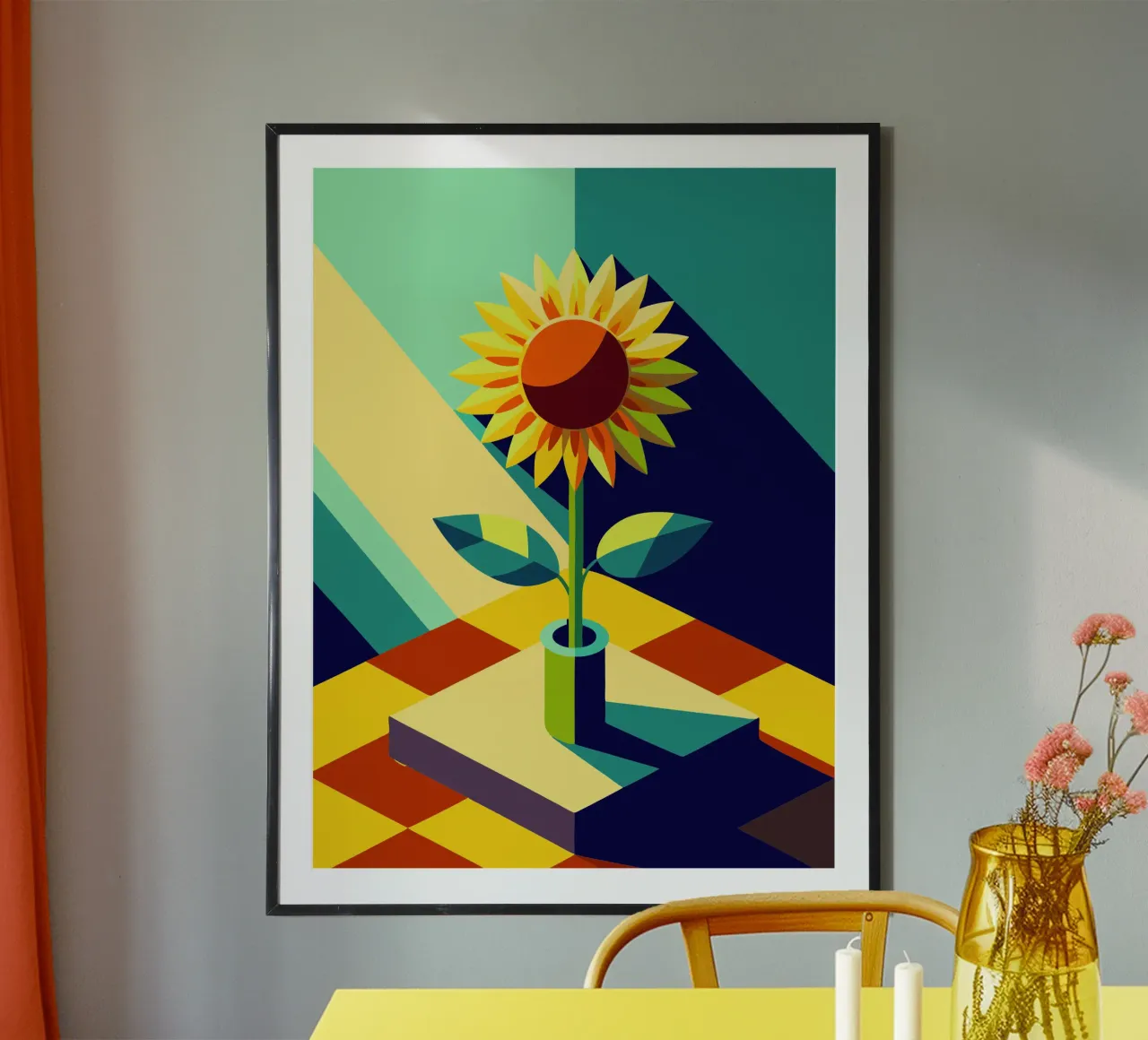 fiore del sole vettoriale poster da zaidza