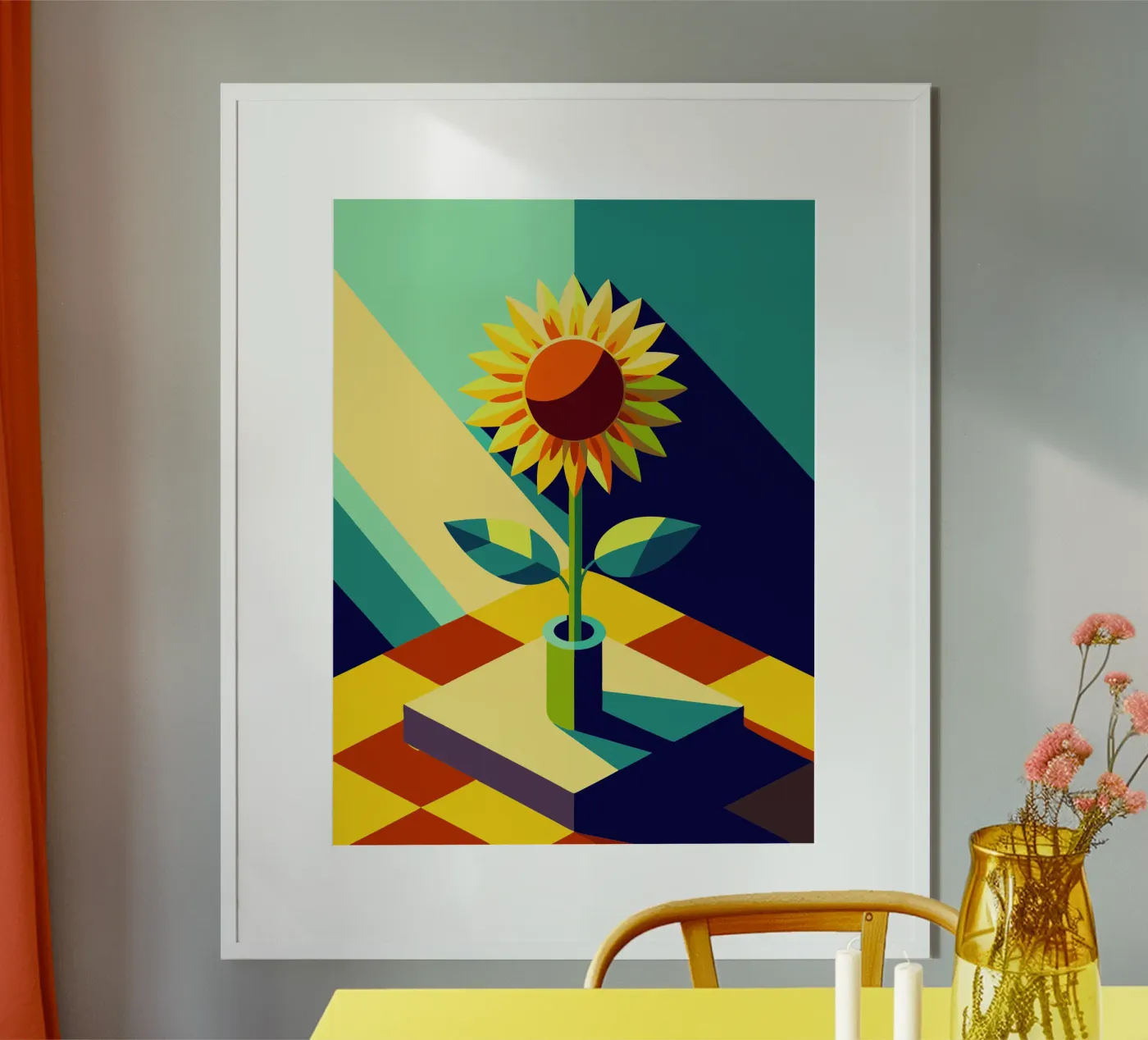 sun flower vector poster by zaidza