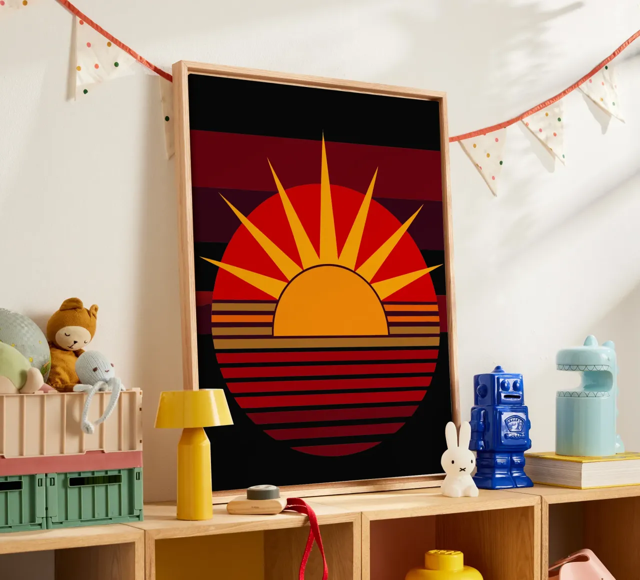 sun vector canvas with Floater frame by zaidza