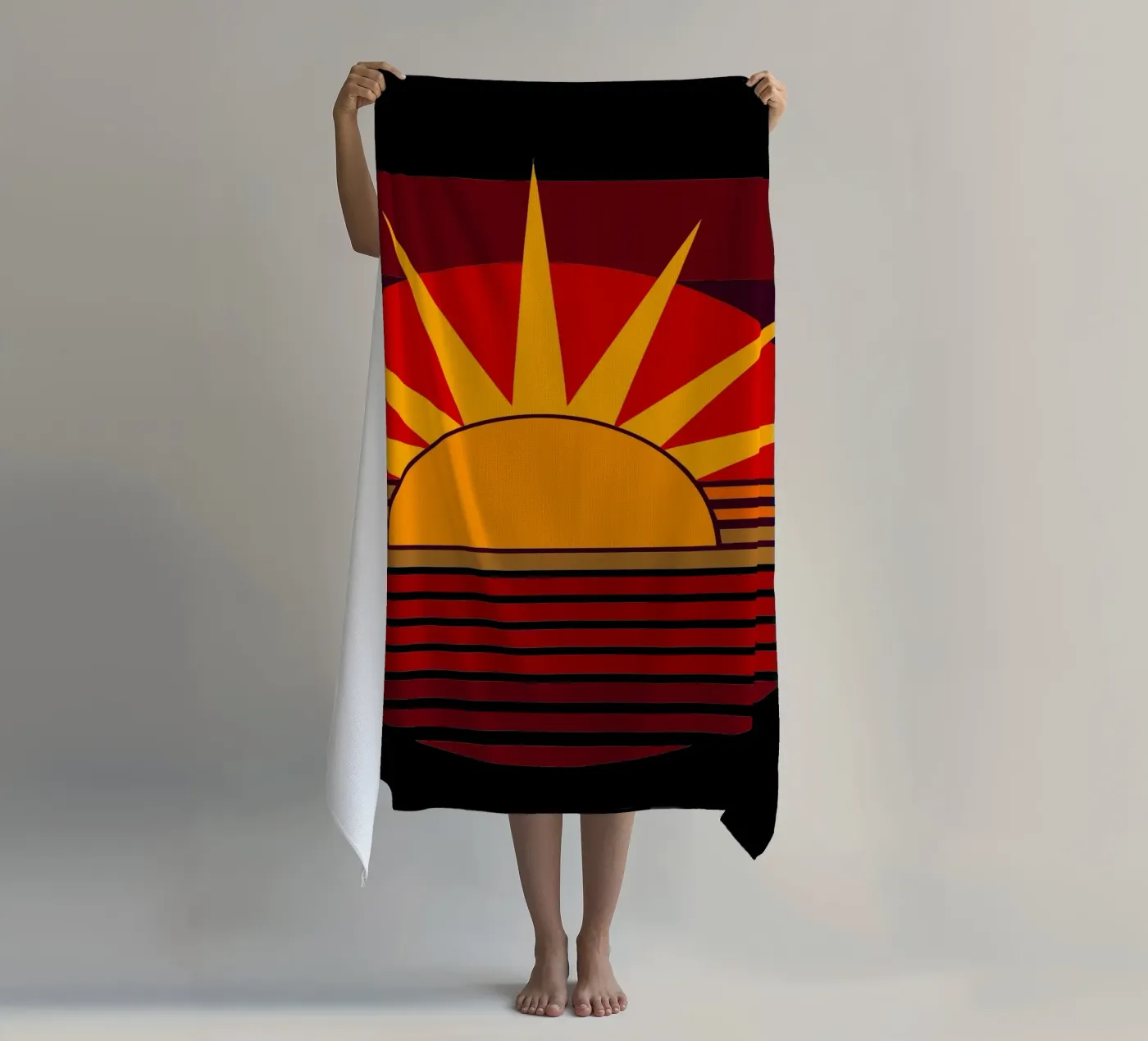 zonnevector strandhanddoek van zaidza