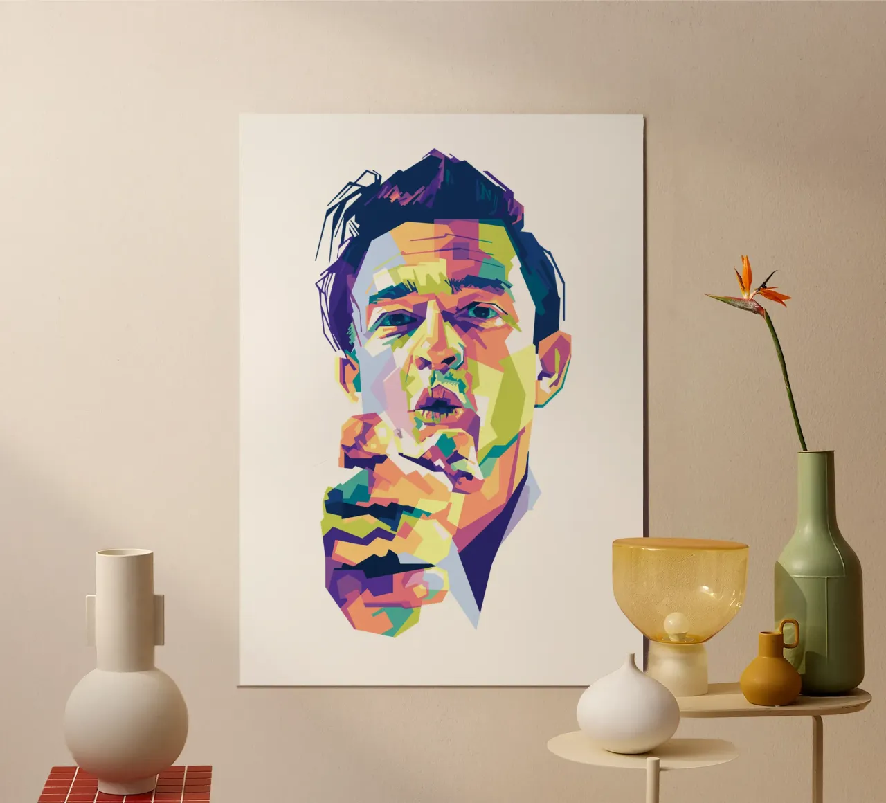 Johnny Cash Pop Art | WPAP poster con telaio in plastica da Alkahfsmart