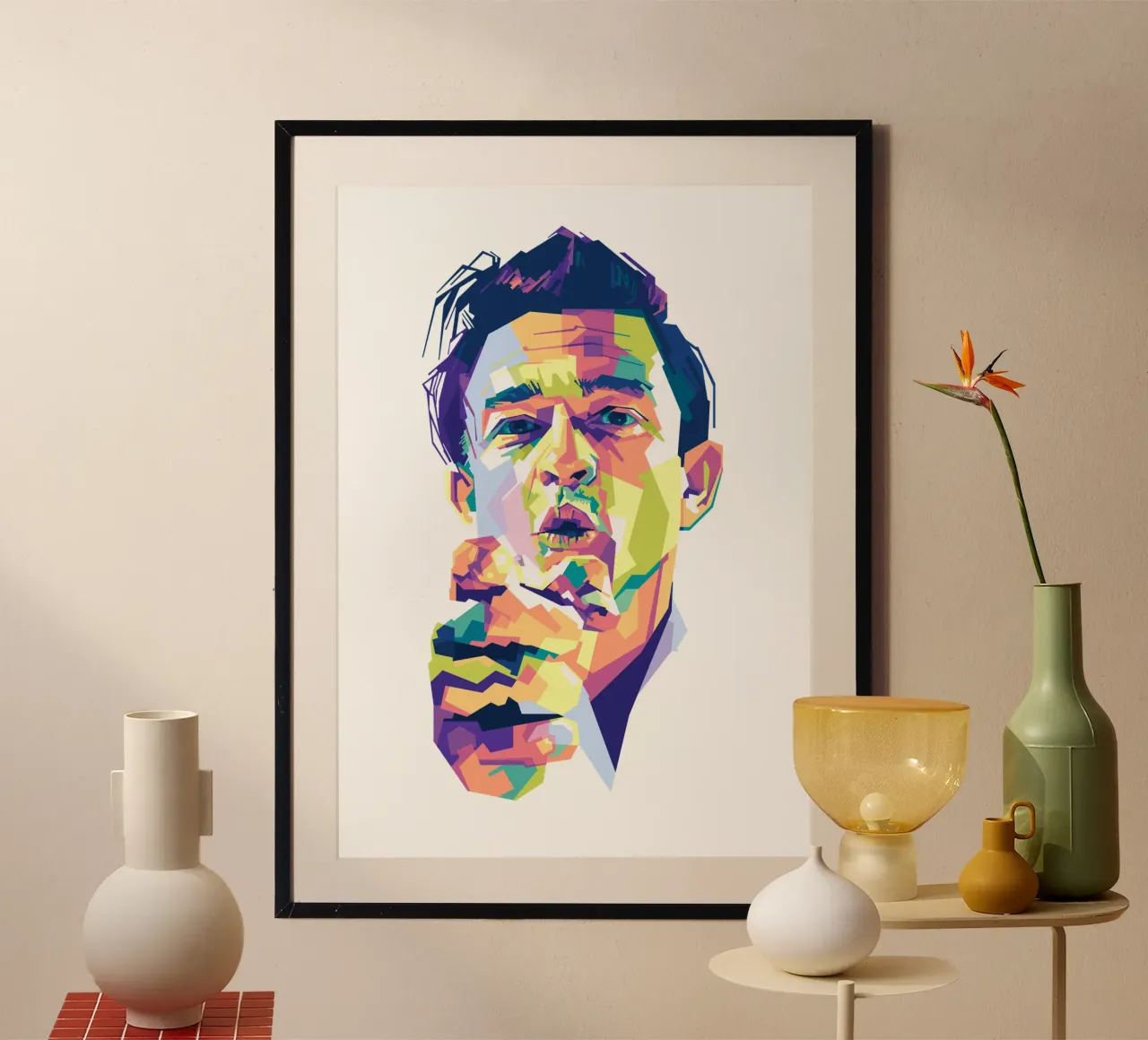 Johnny Cash Pop Art | WPAP poster con telaio in plastica da Alkahfsmart
