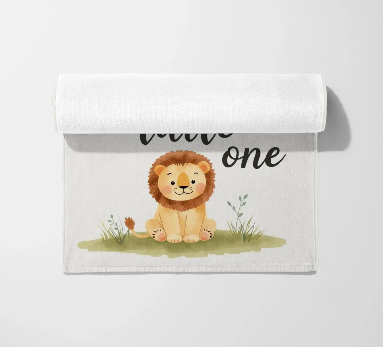 schattig leeuwenwelpje met 'wees dapper kleintje' strandhanddoek van DesignDoodle