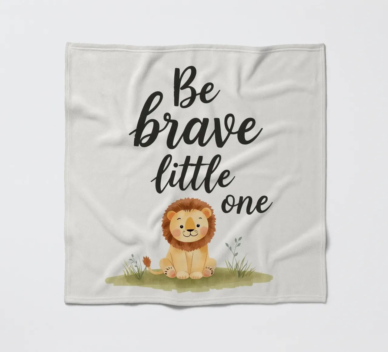 schattig leeuwenwelpje met 'wees dapper kleintje' fleecedeken van DesignDoodle