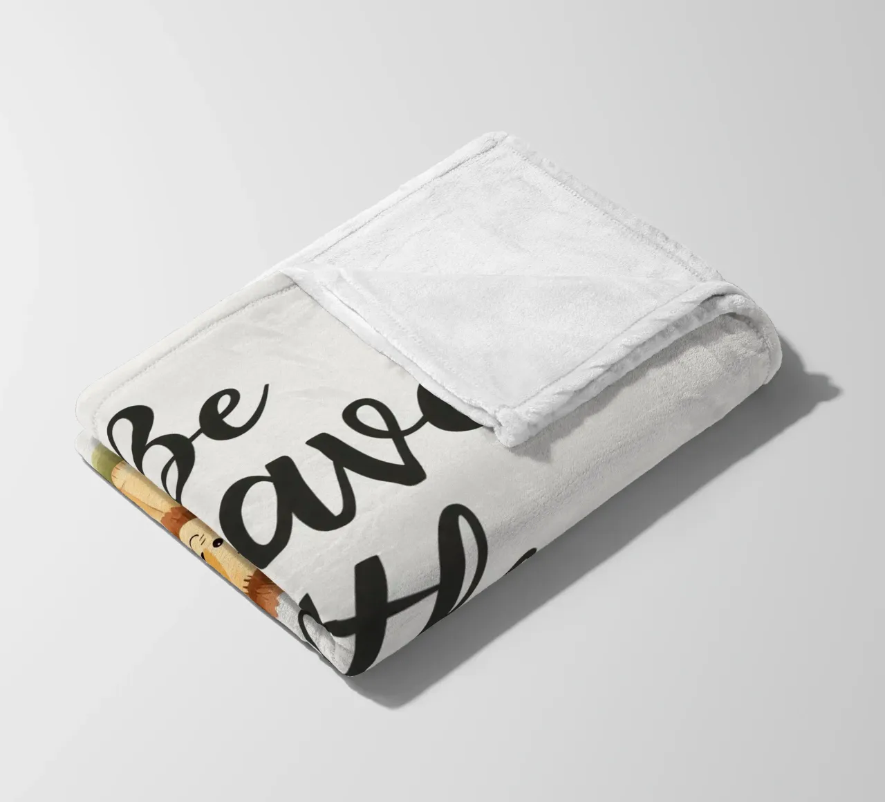 schattig leeuwenwelpje met 'wees dapper kleintje' fleecedeken van DesignDoodle