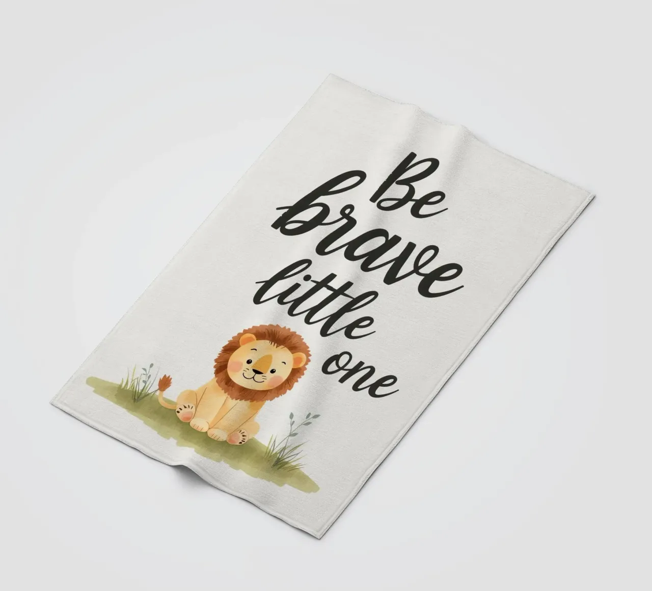 schattig leeuwenwelpje met 'wees dapper kleintje' fleecedeken van DesignDoodle