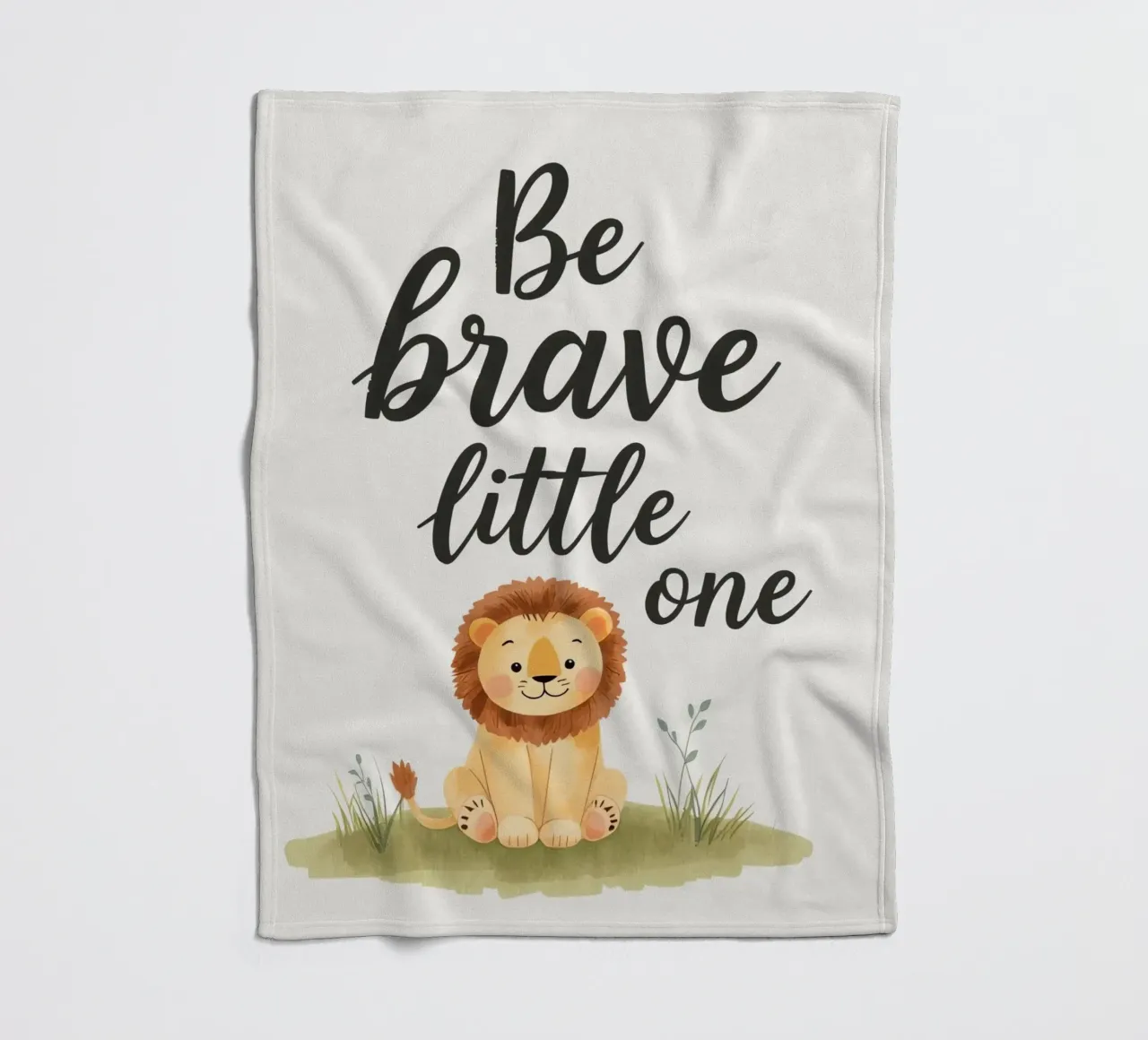 schattig leeuwenwelpje met 'wees dapper kleintje' fleecedeken van DesignDoodle