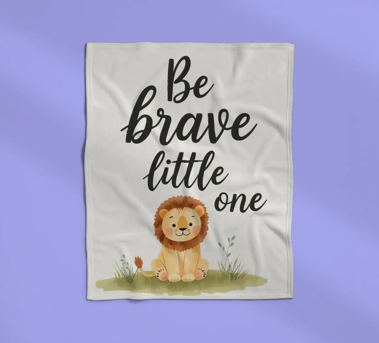 schattig leeuwenwelpje met 'wees dapper kleintje' fleecedeken van DesignDoodle