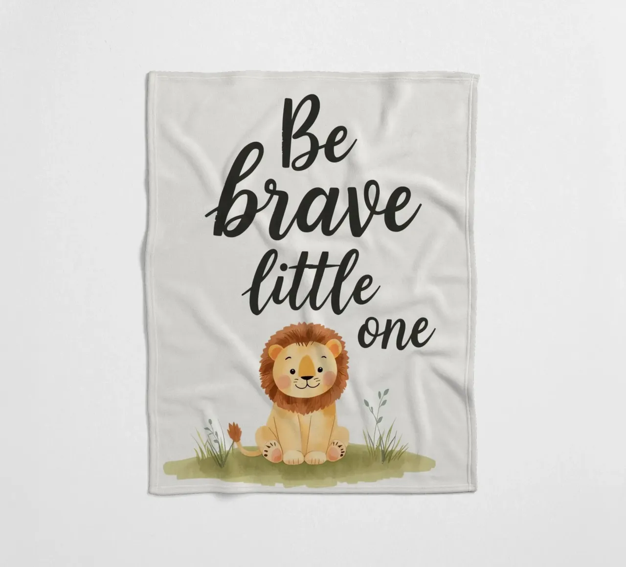 schattig leeuwenwelpje met 'wees dapper kleintje' fleecedeken van DesignDoodle