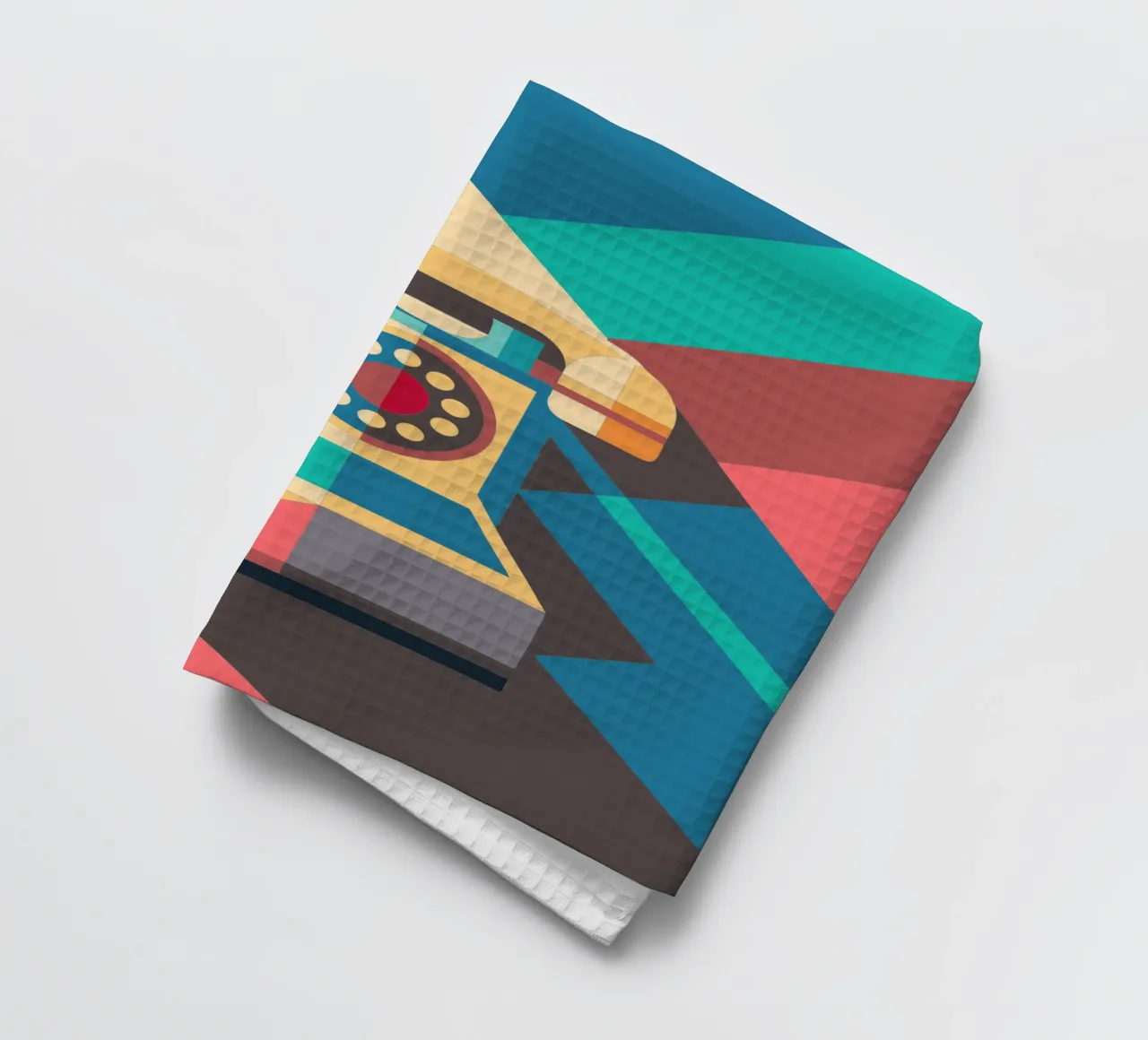telephone vector illustration tea towel by zaidza