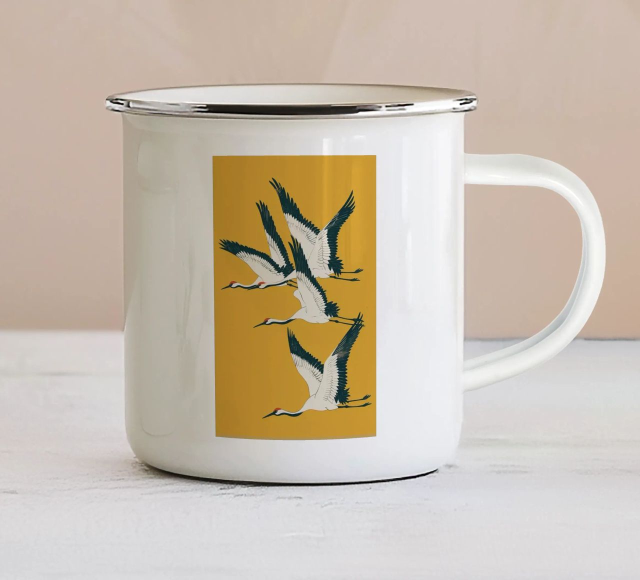 uccelli in volo tazza in smalto da BirdShop