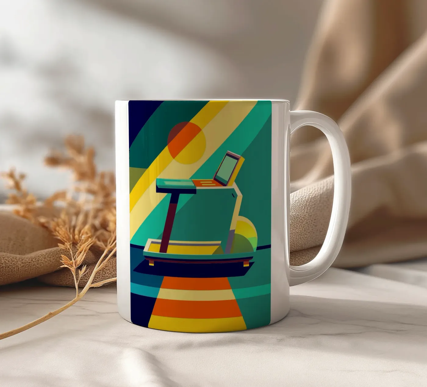tradmill vector ceramic mug by zaidza