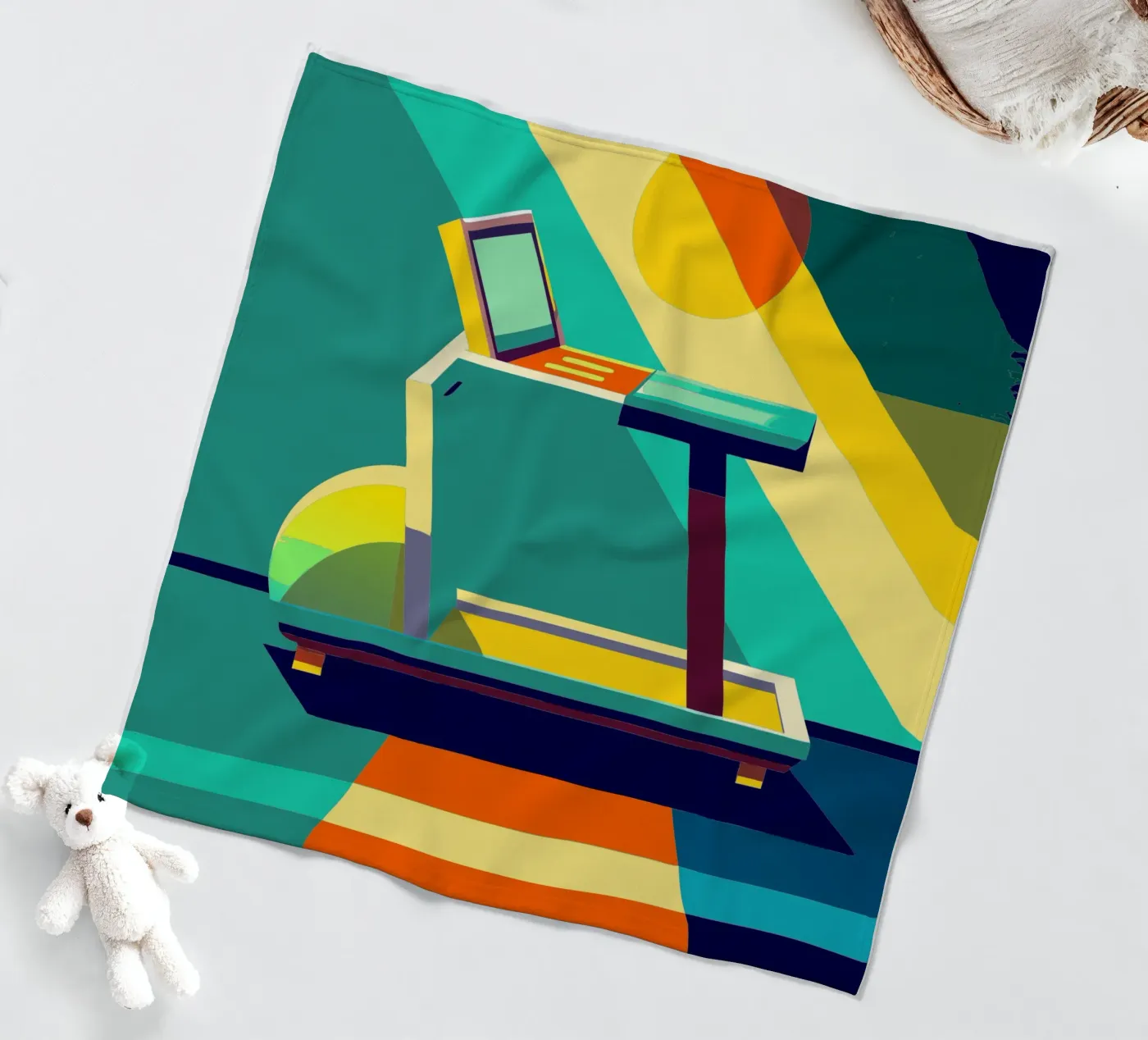 tradmill vector fleece blanket by zaidza