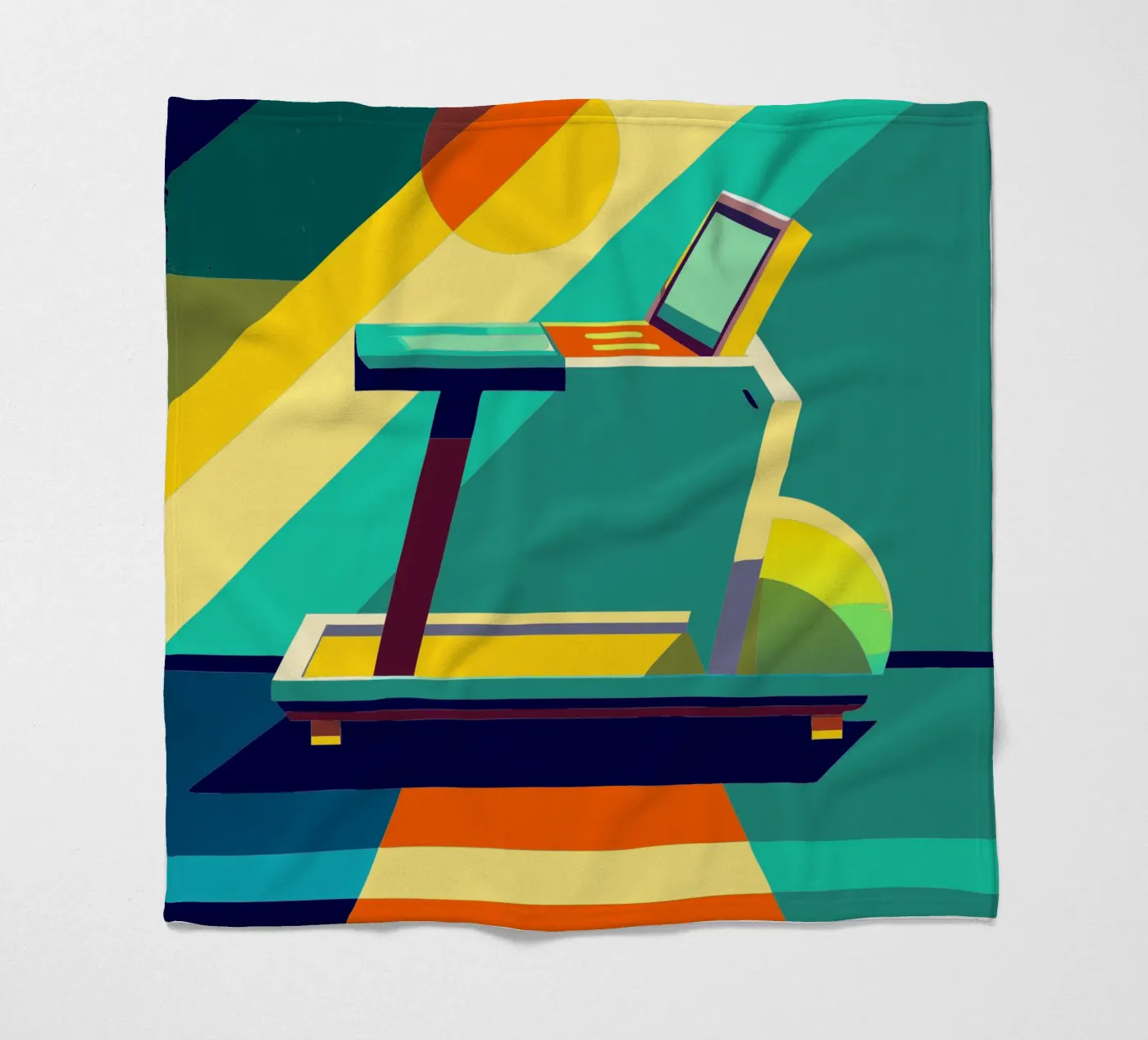 tradmill vector fleece blanket by zaidza
