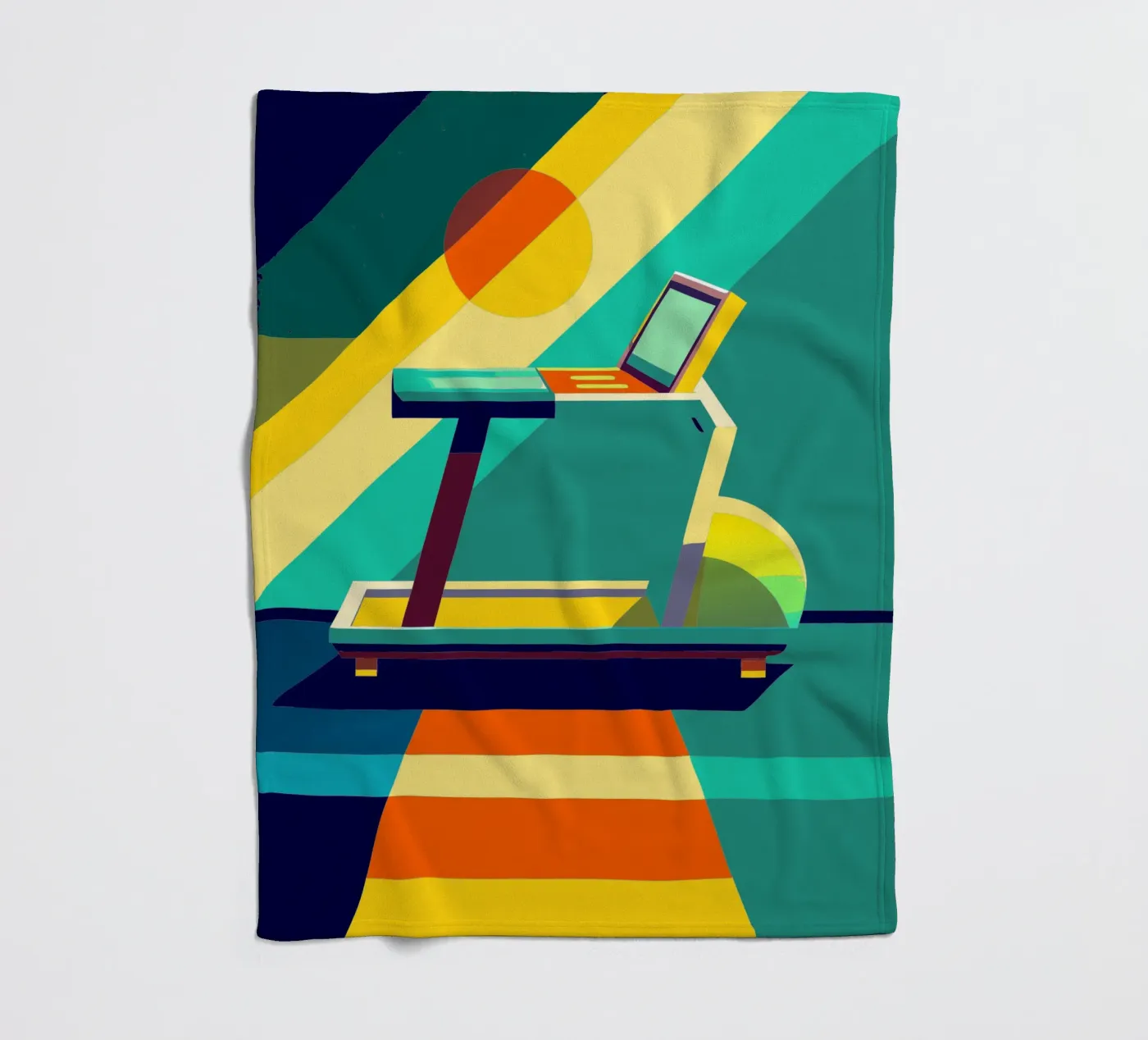 tradmill vector fleece blanket by zaidza