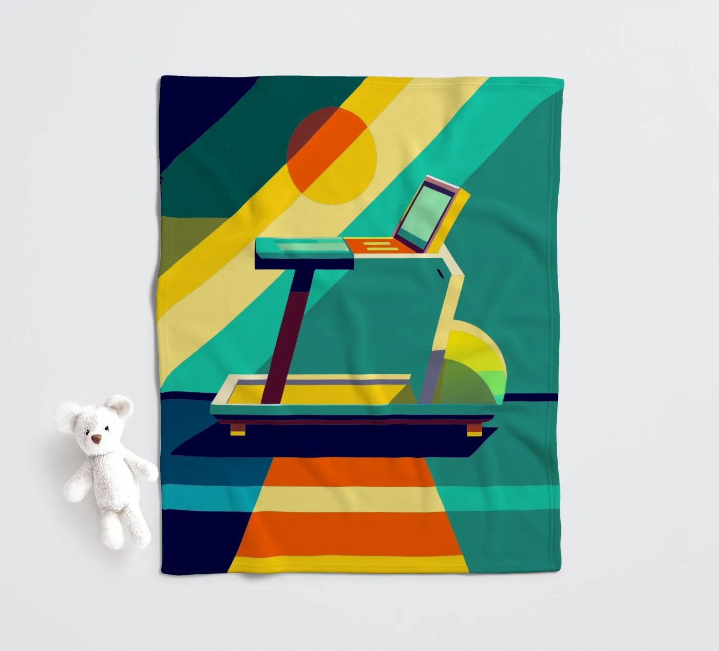 tradmill vector fleece blanket by zaidza