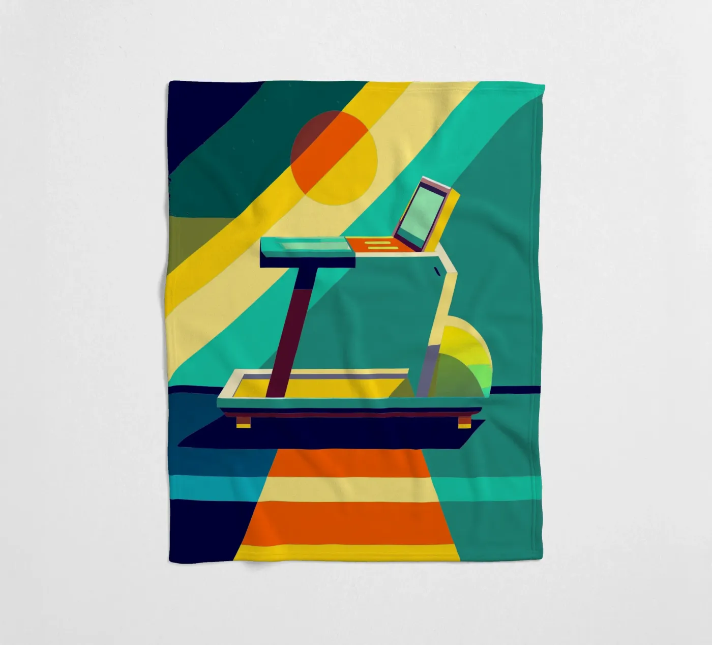 tradmill vector fleece blanket by zaidza