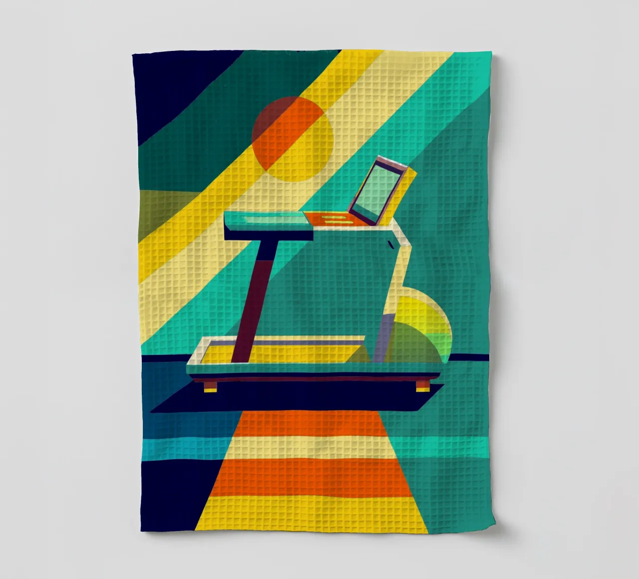 tradmill vector tea towel by zaidza