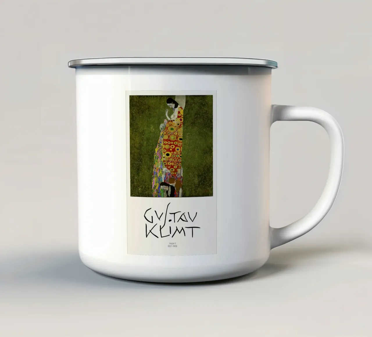 Klimt -  Hope II tazza in smalto da Vintage by JUNIQE
