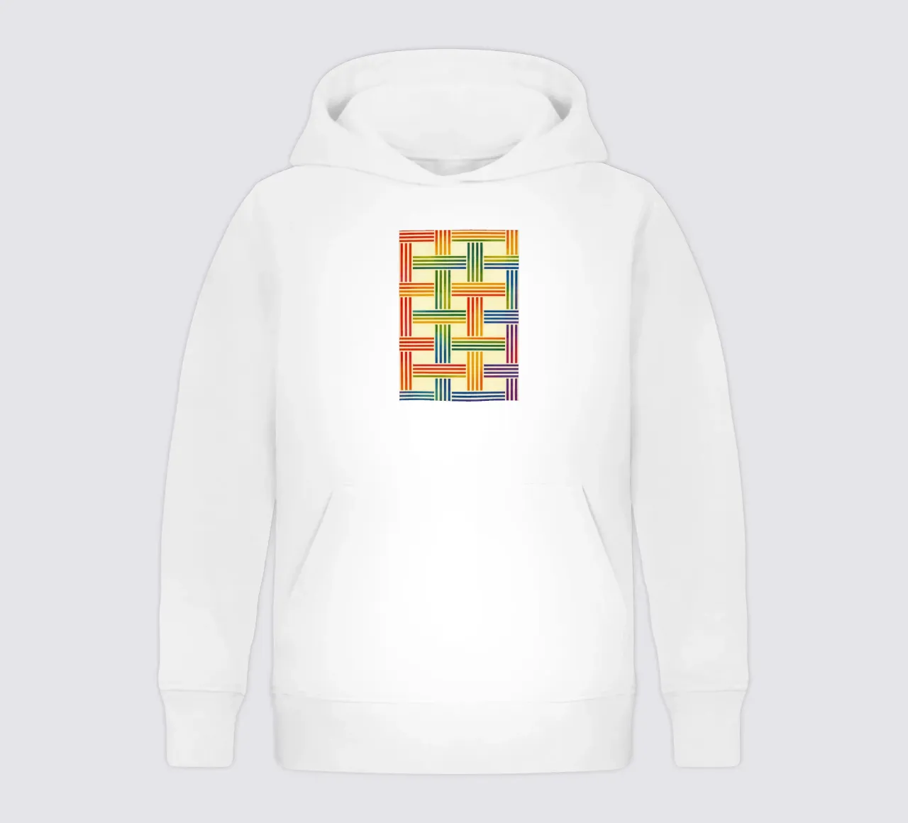 abstract geometric bamboo weave line kids hoodie by arkhanz