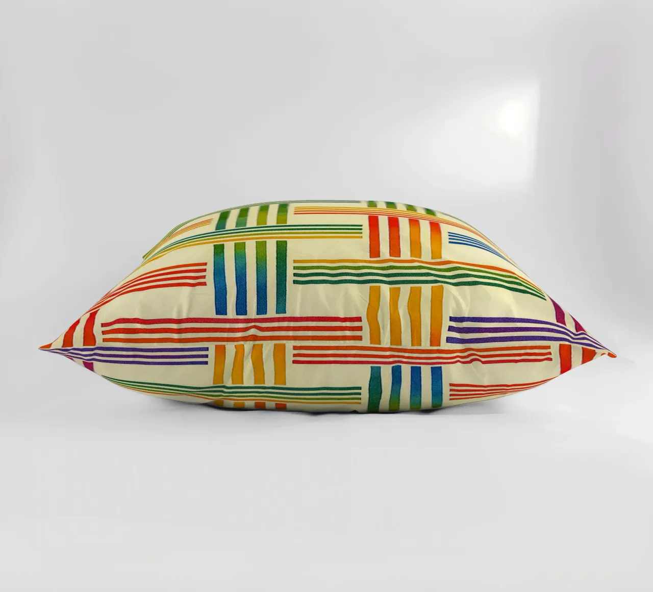 abstract geometric bamboo weave line decorative cushion by arkhanz