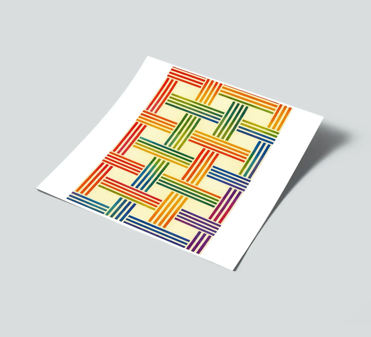 abstract geometric bamboo weave line sticker sheet by arkhanz