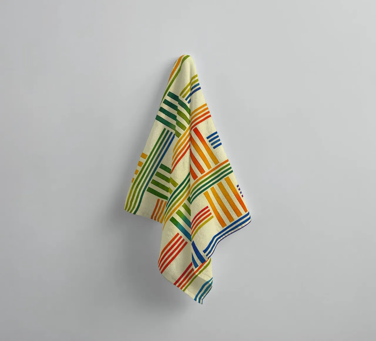 abstract geometric bamboo weave line towel by arkhanz