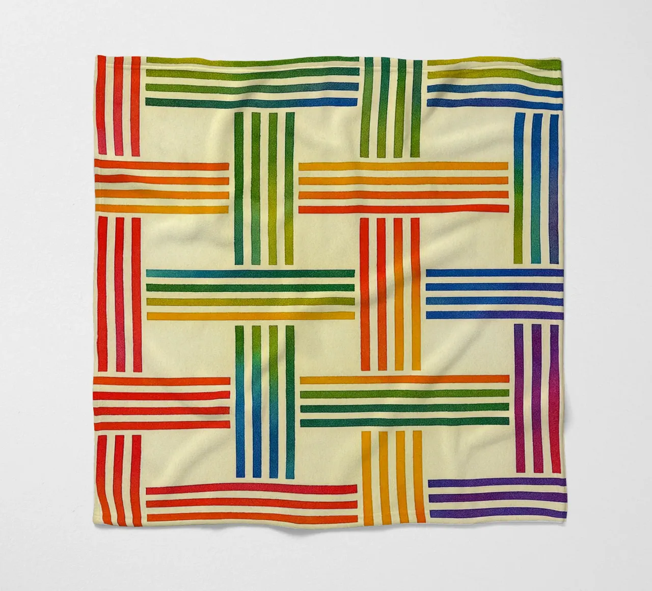 abstract geometric bamboo weave line fleece blanket by arkhanz