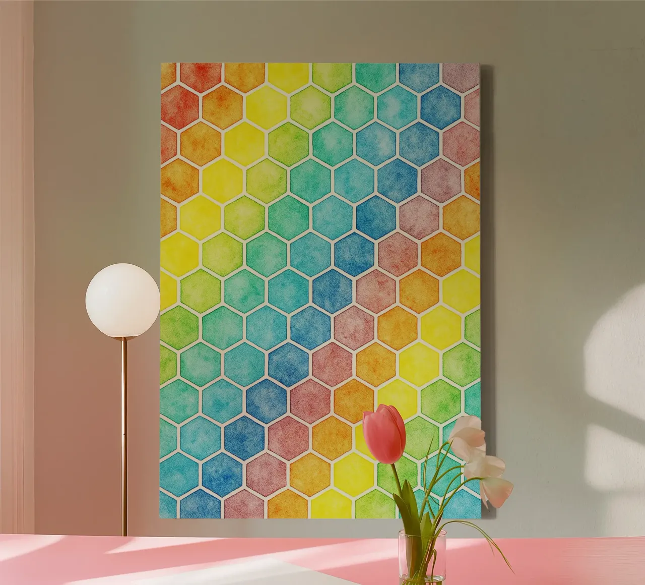 abstract geometric bamboo weave line canvas by arkhanz