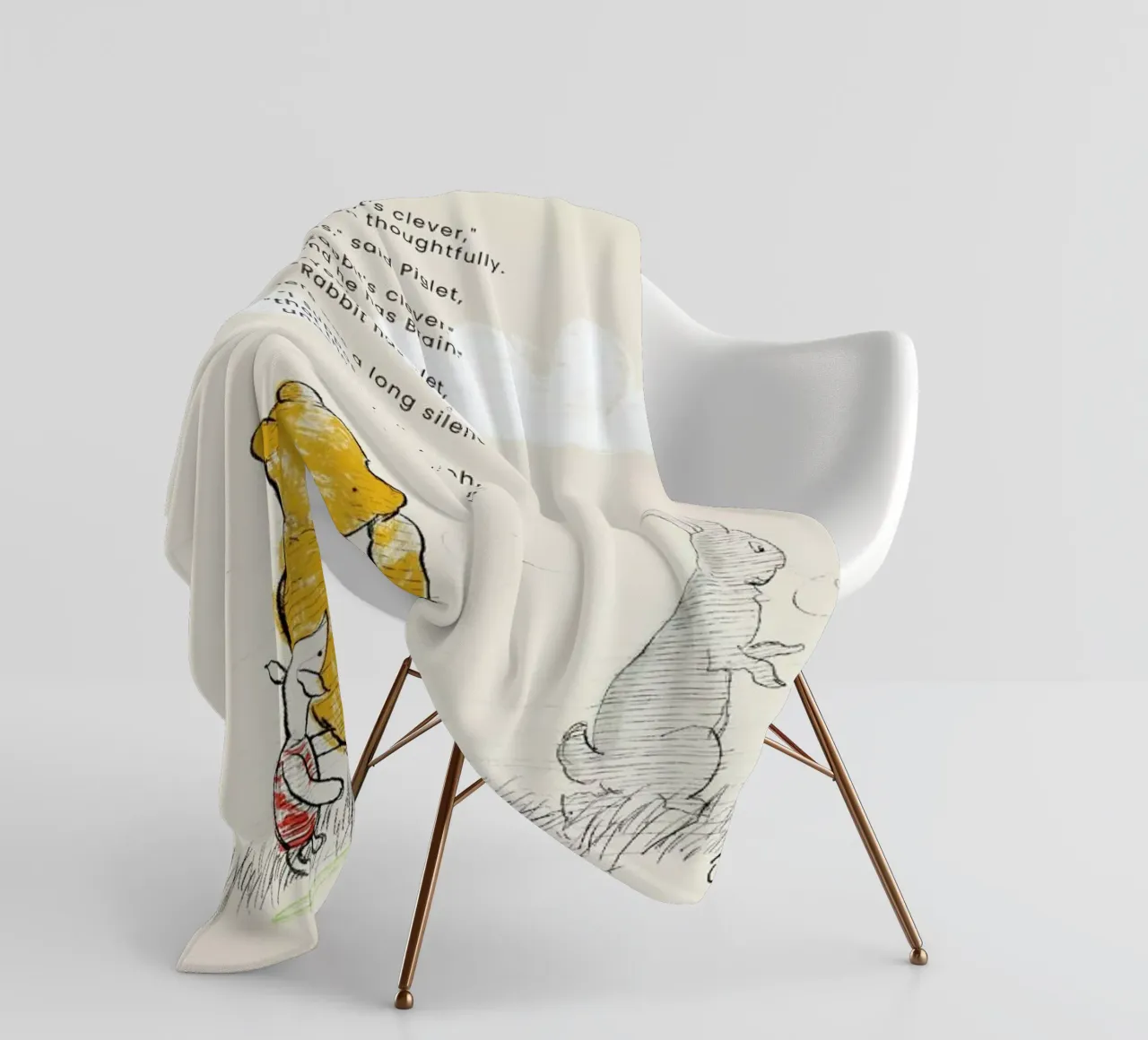 Rabbit Fleecedecke von Vintage by JUNIQE