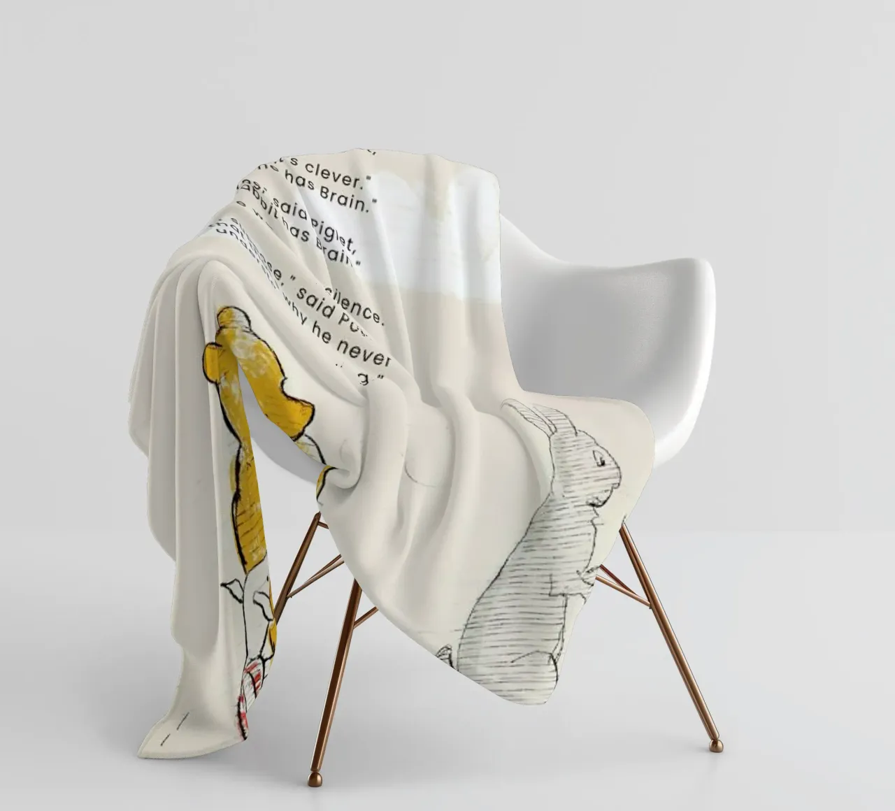 Rabbit Fleecedecke von Vintage by JUNIQE