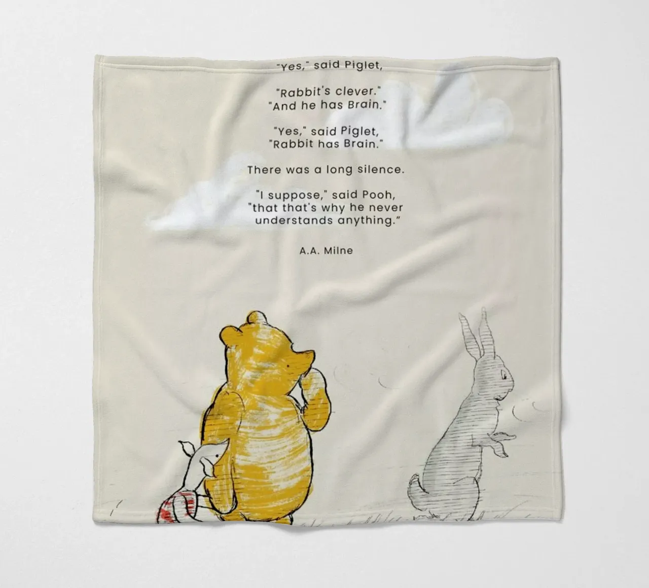 Rabbit Fleecedecke von Vintage by JUNIQE