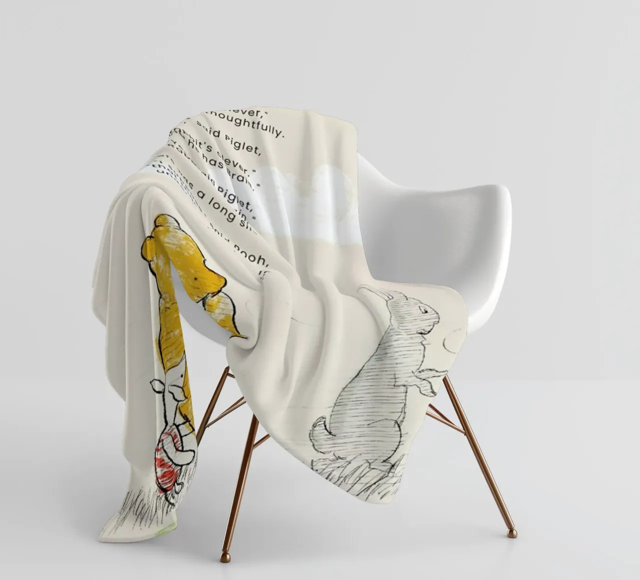 Rabbit Fleecedecke von Vintage by JUNIQE