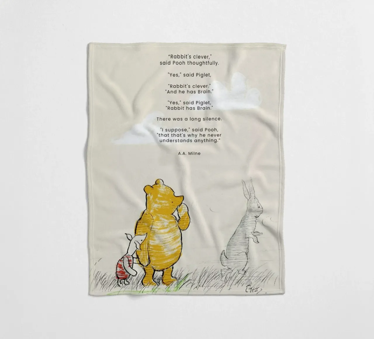 Rabbit Fleecedecke von Vintage by JUNIQE