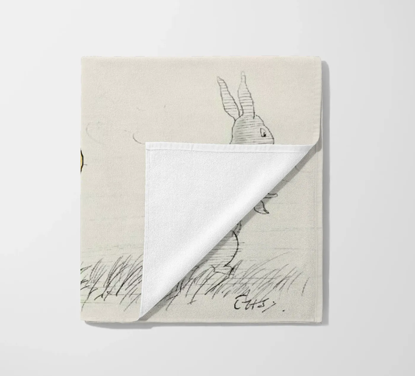 Rabbit serviette de plage de Vintage by JUNIQE