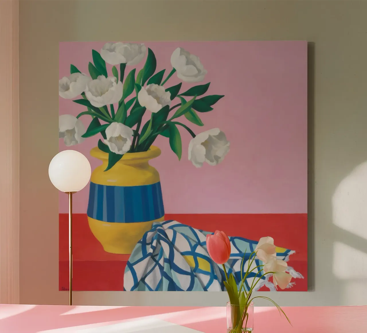 Tulipano Serenity Bloom tela con Cornice a cassetta da Dawn Light
