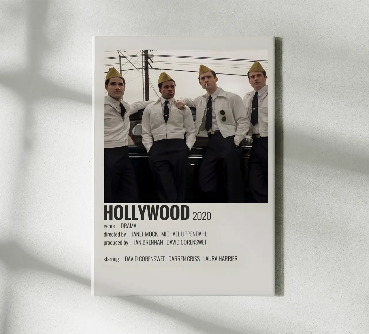 HOLLYWOOD 2020 canvas met Baklijst van MVFminimalist