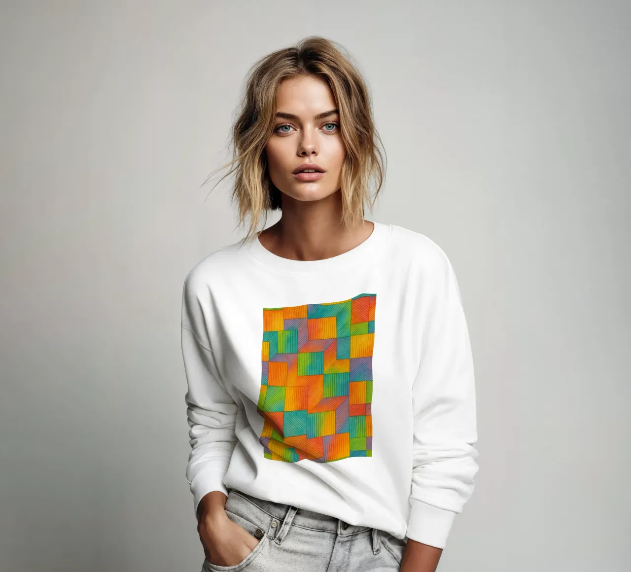 caja geométrica abstracta línea sudadera de arkhanz
