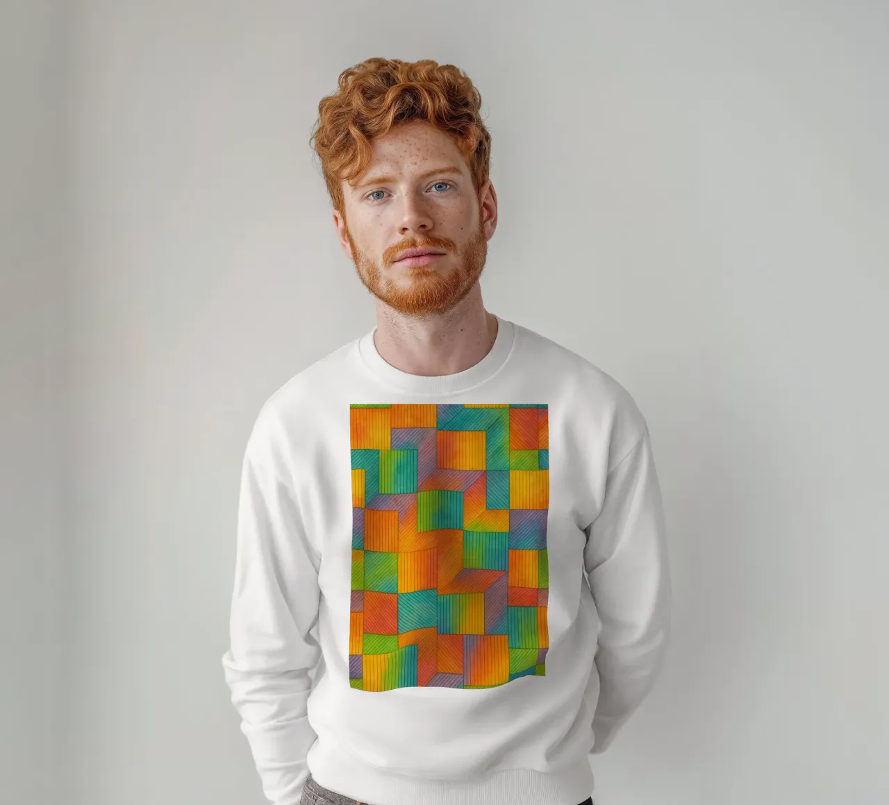 caja geométrica abstracta línea sudadera de arkhanz