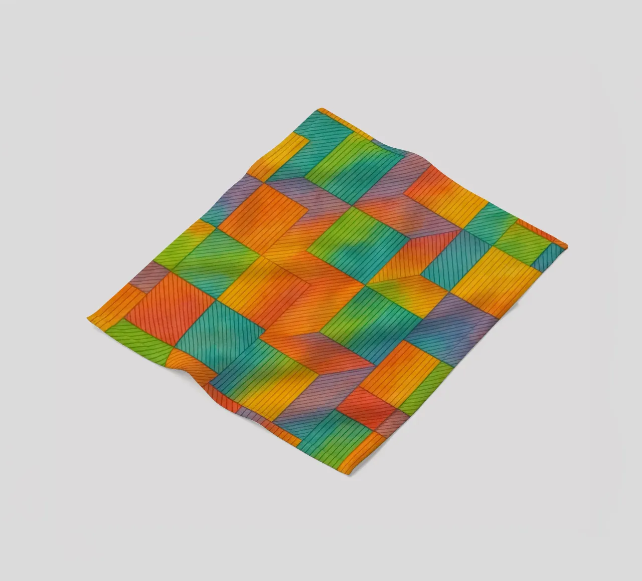 abstract geometric box line fleece blanket by arkhanz