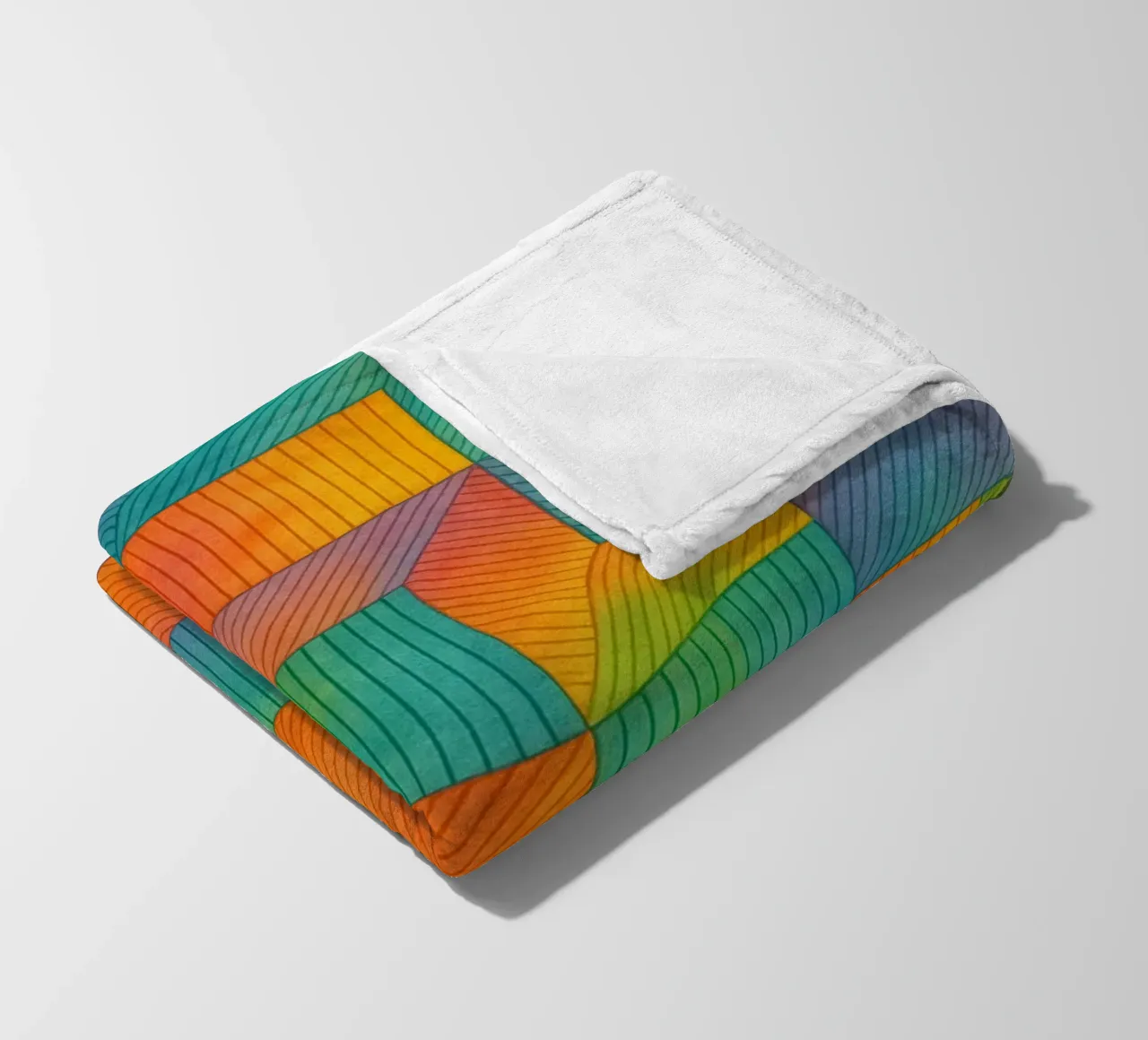 abstract geometric box line fleece blanket by arkhanz