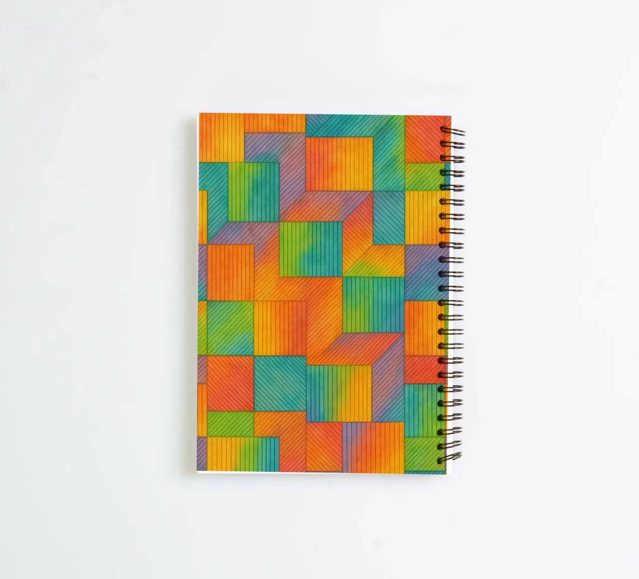 abstract geometric box line spiral notebook by arkhanz